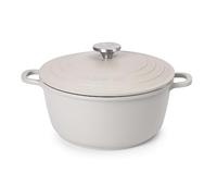Cacerola con tapa a prueba de horno - Horno holandés profundo antiadherente - Olla de inducción - Olla de aluminio apta para horno - 4L, 24 cm, gris - por Nuovva