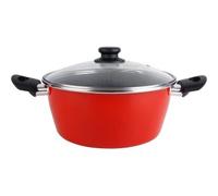 Cacerola con tapa cristal magefesa k2 rojo 28 acero antiadherente acer