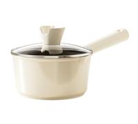 Cacerola con tapa de vidrio, olla antiadherente de cerámica de titanio, olla Masterclass Cookware for cocinar, apta for todo tipo de cocinas.(18cm)