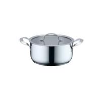 Haeger Olla de acero inoxidable PA-18H.001A 18 cm con tapa Beige y gris