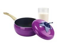 Cacerola con tapa - para verduras y frutas de cocción lenta - Para cocinar con tapa, para inducción, hornillo de cocina, placa de cocción, freír, cocinar guisar leche Zu