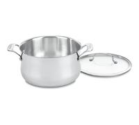 Cacerola Cuisinart Contour de acero inoxidable de 6 cuartos con tapa de vidrio