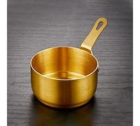 Cacerola de acero inoxidable, cacerola de fideos, hervidor de leche, mini cacerola antiadherente, jarra para espumar para la cocina (dorado (80 ml)
