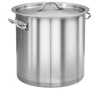 Cacerola De Acero Inoxidable De 35 Litros con Construcción Resistente, Ideal Para Sopas y Guisos, Olla Sopera, Olla Para Caldo, Apta Para Cocinas Profesionales y Domésticas, Plata, 36x36 cm