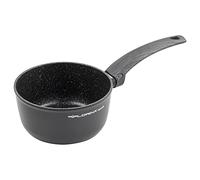 Cacerola de aluminio FLORINA (1,1 l) I 16 cm de diámetro I Olla con revestimiento antiadherente I Cacerola I Olla de inducción I Ideal para cocina de inducción, cocina de gas, cocina eléctrica (Negro)