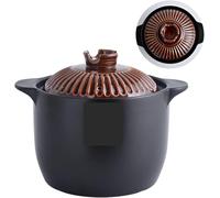 Cacerola de barro estilo, olla redonda porcelana con tapa y asa, sopera cerámica for cocina restaurante (3,5 L)(4.5)
