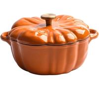 Cacerola De Calabaza De Hierro Fundido Con Tapa 1.5/1.85/3.7L,Olla Para Sopa,Antiadherente,Horno Holandés Pansenamelado, Utensilios De Cocina Para Cocinar Lentamente,Pollo,Estufa,Camping A,20CM