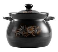 Cacerola de cerámica con tapa, olla barro resistente al calor, ideal for sopas y guisos(4L/3.6Qt)