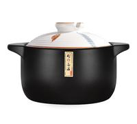Cacerola de cerámica con tapa, olla de barro resistente al calor para cocinar sopa y bibimbap, olla de arcilla natural para uso doméstico y cocina