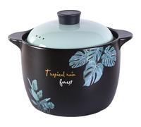 Cacerola de cerámica for cocinar, olla negra con tapa, resistente al calor, ideal for arroz(2.5L/2.3Quarts)