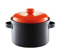 Cacerola de terracota de 5 litros, olla de arcilla antiadherente, utensilios de cocina de cerámica seguros y saludables, fácil de limpiar, ideal para cocinar y hornear lentamente, rojo vibrante