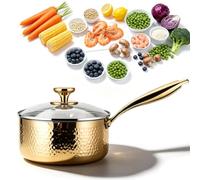Cacerola de Titanio, Titanium Pan, antiadherente, Calentamiento rápido y Uniforme, Cacerola Multiusos for cocinar, Compatible con Todas Las Estufas (oro,9.44in/24CM)