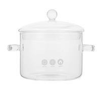 Cacerola de vidrio 1900ml Vidrio 64 oz Olla for cocinar con tapa y asa Olla for hervir a fuego lento Olla for sopa transparente(22X17CM)