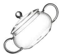 Cacerola de Vidrio y Asas Dobles con Tapa de 1400ml | Vidrio Borosilicato Resistente al Calor, Diseño Transparente y Liso, para Cocción Lenta y Servicio
