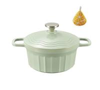 Cacerola esmaltada de aluminio fundido a 360°, conducción del calor: apta para horno, antiadherente, para todo tipo de fuegos, ideal para hornear pan, estofar, asar (verde, 25 cm)