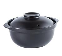 Cacerola Hierro Fundido Olla Cazuela De Cerámica for Sopa Arroz Al Vapor Pollo Estofado Y Resistente Calor Claypot A Gas(Shallow 2.2 L)