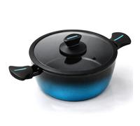 Cacerola Inducción Acero Forjado 24cm Antiadherente Sin Pfoa, Todas Cocinas Fabricada En España, Briebe, Mare, Azul