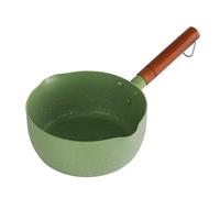 Cacerola Japonesa con Mango de Madera, Cacerola Yukihira con Pico Vertedor, Cacerola Antiadherente para Sopa de Leche, Cacerola de Inducción Pequeña Exquisita, Cacerola de(Aguacate Verde 20cm)