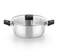 Cacerola Monix M240318 Acero Inoxidable 18/10 Ø18cm Apta Inducción Asas Baquelita Tapa Vidrio
