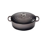 Le Creuset Evolution Cocotte con Tapa, Ovalada, Todas Las Fuentes de Calor Incl. inducción, 4,7 l, Hierro Fundido, Gris Flint, 29 cm