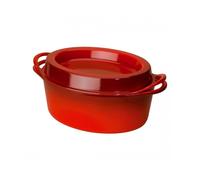 Le Creuset Doufeu oval de hierro fundido, 32 cm, Apto para todas las fuentes de calor, incluso inducción, Cereza, 25084320602460