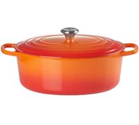 Cacerola ovalada de hierro fundido Cocotte Signature de 75 l y 33 cm (naranja) - LE CREUSET