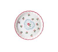 Cacerola Plato de cerámica for pastel pintado a mano con esmalte cereza 9,5 pulgadas, plato for hornear, horno doméstico sopa grande, redondo Cocina