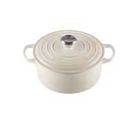 Le Creuset Evolution Cocotte de hierro fundido con tapa, Redonda, Pomo de acero inoxidable, ⌀ 26 cm, 5,3 L, Beige Merengue,21177267164430