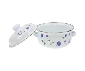 Cacerola Retro Dos Asas, Esmalte Grueso, Olla de Sopa | Uso Doméstico, Tapa Incluida, Cocción Multiuso, Calentamiento, sin Recubrimiento, Aislamiento, para Gas