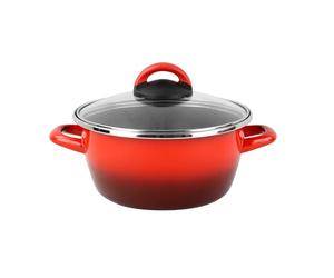 Cacerola 'SR' Ø28cm CON tapa de vidrio color rojo Magefesa