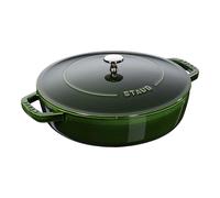 STAUB cocotte Chistera olla de hierro fundido, apta para todo tipo de cocinas incl. inducción, redonda, 28 cm, 3,7 L, Made in France, verde albahaca