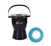 cacerolas de cama， Orinal con asiento for inodoro, cubo for orina con asa for tapa, orinal portátil for mujeres, hombres y ancianos(Black,27.5cm)