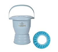 cacerolas de cama， Orinal con asiento for inodoro, cubo for orina con asa for tapa, orinal portátil for mujeres, hombres y ancianos(Blue,27.5cm)