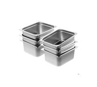 Cacerolas de Mesa al Vapor-Duoku-Lote de 6-Anti-obstrucción de Tamaño 1/2 con Tapa-Acero Inoxidable-0,8 mm de espesor