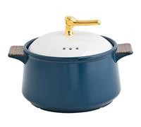 Cacerolas pequeñas de cobre, cacerola azul con tapa(3.5L/3.2Quarts)