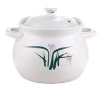 Cacerolas pequeñas de cobre con tapa, ollas cerámica resistentes al calor, redondas, for guisos y sopas(4L/3.6Quarts)