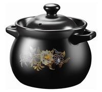 Cacerolas pequeñas de cobre for guisar con tapa, ollas barro for arroz, cocido, resistentes al calor(3.2L/2.9Quarts)