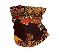 Cache-cou à motif ethnique carte d'Afrique, protection UV, masque rafraîchissant pour hommes et femmes, coupe-vent, écharpe, bandana respirant, idéal pour les sports de plein air comme le ski, la rand