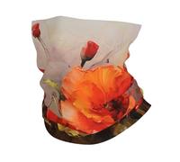 Cache-cou à motif floral rouge peint à l'huile, protection UV, masque facial rafraîchissant pour hommes et femmes, coupe-vent, écharpe, bandana respirant, idéal pour les sports de plein air comme le s