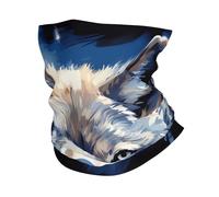 Cache-cou à tête de loup sur fond bleu, protection UV, masque rafraîchissant pour homme et femme, coupe-vent, écharpe, bandana respirant, idéal pour les sports de plein air comme le ski, la randonnée