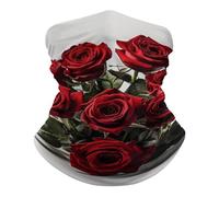 Cache-cou de pêche UPF 50+, cagoule respirante, demi-masque, foulard à séchage rapide, masque de ski, coupe-vent, motif bouquet de fleurs rouges, protection solaire pour les activités de plein air