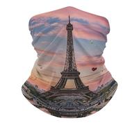Cache-cou de pêche UPF 50+, cagoule respirante, demi-masque, foulard à séchage rapide, masque de ski coupe-vent, motif romantique Tour Eiffel de Paris, protection solaire pour les activités de plein a