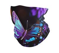 Cache-cou d'hiver pour hommes et femmes, motif papillons et fleurs violets, protection UV, masque de protection contre le froid et le vent, cagoule thermique pour le ski et les sports de plein air, ba