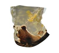 Cache-cou oursons mignons jouant dans un arbre, protection UV, masque rafraîchissant pour le visage, coupe-vent, écharpe, bandana respirant, idéal pour les sports de plein air comme le ski, la randonn