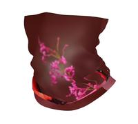Cache-cou rouge à fleurs et papillons, protection UV, masque rafraîchissant pour homme et femme, coupe-vent, bandana respirant, idéal pour les sports de plein air comme le ski, la randonnée et le vélo