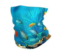 Cache-cou sous-marin à motif poissons tropicaux, protection UV, masque rafraîchissant pour homme et femme, coupe-vent, écharpe, bandana respirant, idéal pour les sports de plein air comme le ski, la r