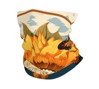 Cache-cou tournesol entouré de papillons, protection UV, masque rafraîchissant pour homme et femme, coupe-vent, bandana respirant, idéal pour les sports de plein air comme le ski, la randonnée et le v