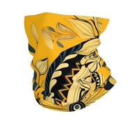 Cache-cou traditionnel à motif sur fond jaune, protection UV, masque facial rafraîchissant pour hommes et femmes, coupe-vent, écharpe, bandana respirant, idéal pour les sports de plein air comme le sk