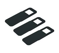 Caché Webcam, PC, ordenador portátil, smartphone, tableta, función prevención voyeur, prevención de peep, plástico reutilizable 3 piezas (negro)