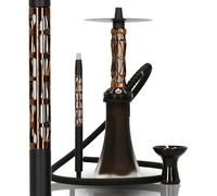Cachimba EL-BADIA® FANTOM - 48 cm - Shisha Moderna de Aluminio Extruido Brillante con Base de Vidrio, Purga Retráctil Oculta, Difusor Extraíble, Manguera de Silicona y Mango a Juego (Brown Copper)